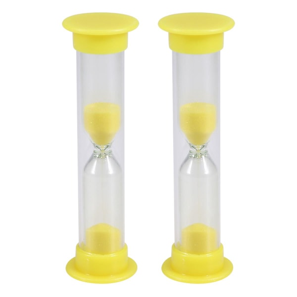 6 stk Sandklokke Timer Sandklokke Leke Sandklokke Sandglass Barn Sandglass Timer Tanntråd Timer Yellow 6pcs