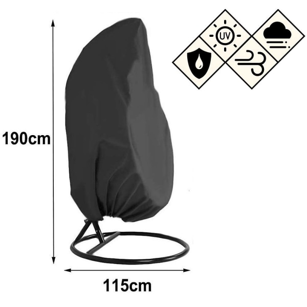 Æg Hængestol Betræk, Vandafvisende 115 * 190cm 210d Oxfordstof Heavy Duty Veranda Terrasse Kokon Stol Havemøbler Beskyttelsesbetræk Vand Og U