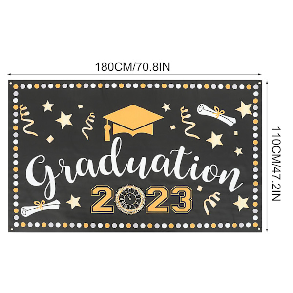 Graduation 2023 Baggrundsbanner til Graduation Party Dekoration Graduation Party Baggrundsbanner 180X110CM