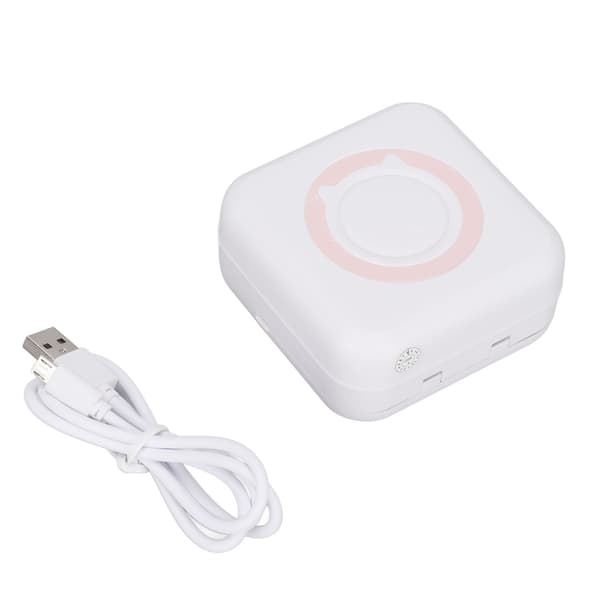 Portable Printer 200DPI Ergonomic Design Wireless Connection Thermal Paper No Ink Mini Printer for Home Office Pink