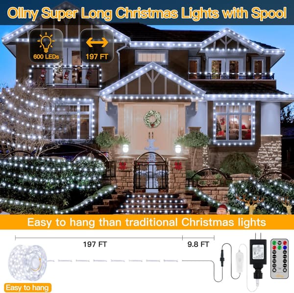 500 LED Outdoor String Lights - 50m IP67 Waterproof with Remote Control & Timer[GKS]