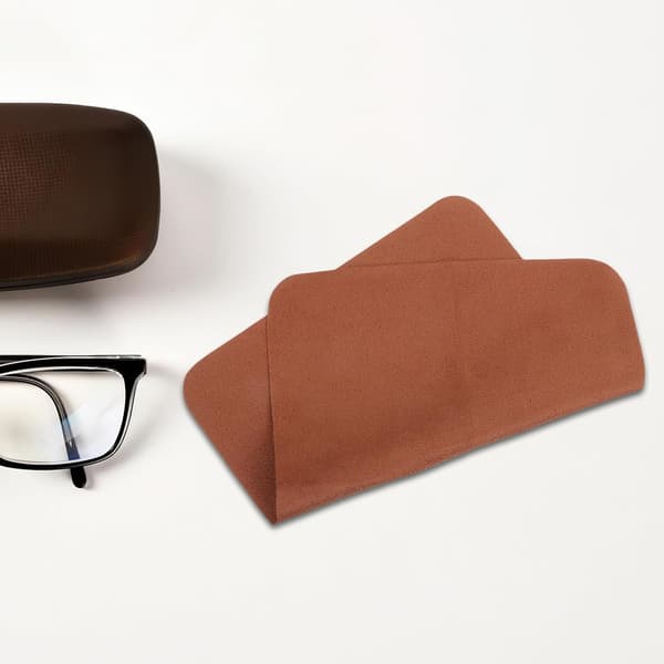 30 stk. pudseklude i ruskind til briller, brune, mikrofiber pudseklude til linser i bulk