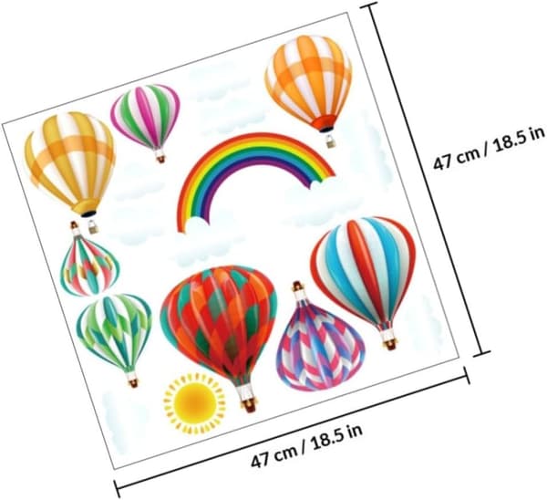 Rainbow Balloon Wall Decal PVC Sticker with Easy to Apply and Remove Features