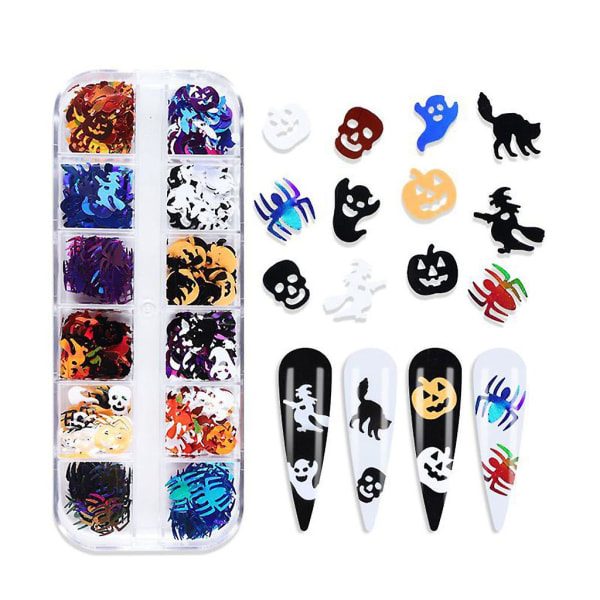 Holiday Halloween-tema Glitter Nail Art Stickers Diy Nail Decal Nail Art