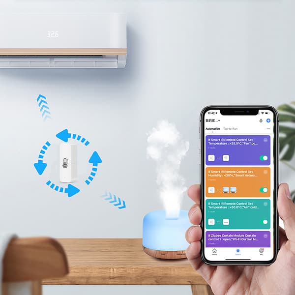Temperatur- og fuktighetssensor, Wifi-tilkoblet termometer, Te