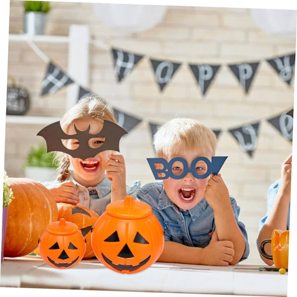 Gresskarlykt Halloween Gresskarlys Gresskar Godteriboks Bærbar Lykt LED-lykter Glødende Dekorasjoner Barn Lykt