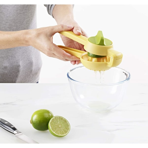 Citruspress för apelsiner, citroner, mandariner - Dubbel Twist-funktion för att extrahera juice manuellt, tålig plast
