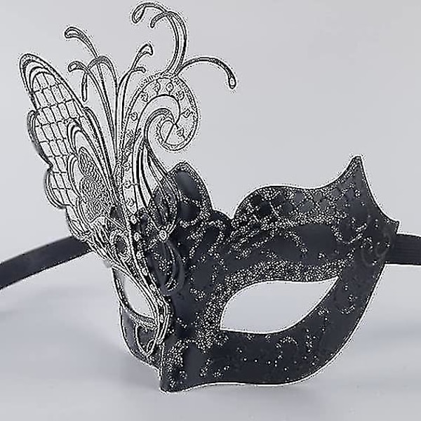Perhonen Strass Metalli Venetsialainen Naisten Maski Maskaraadi/mardi Gras Juhliin/seksikäs Kostyymijuhla/häät (1 kpl, Musta)