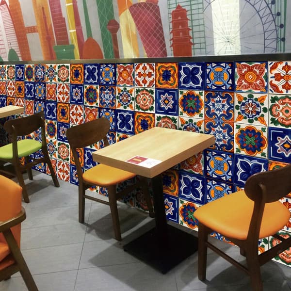 Tile Stickers Decorative Tile Decals 10 Pcs Morocco Style Self-Adhesive Easy to Use PVC Material