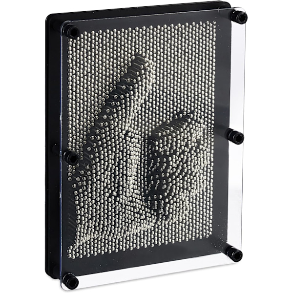 3D nagelskulpturer Metall tallkon Art kreativ ande avkoppling 13 x 18 cm Nagelbräda Handavtryck ansikte metallstav Reliefeffekt Väggskulptur ram, svart