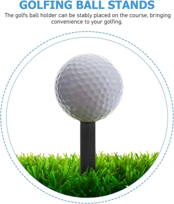 5 stk svarte silikongolfpegger sett flatt hode 42mm-80mm fleksible golfballstativ