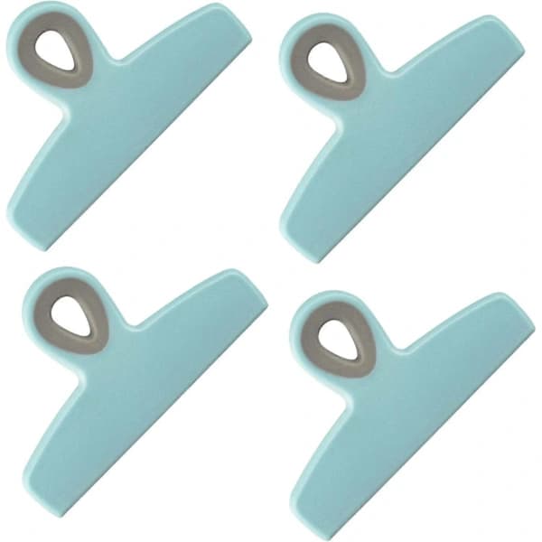 Set med fyra stora, kraftiga påsklämmor, 12,7 cm chipspåsklämmor, stora matklämmor för