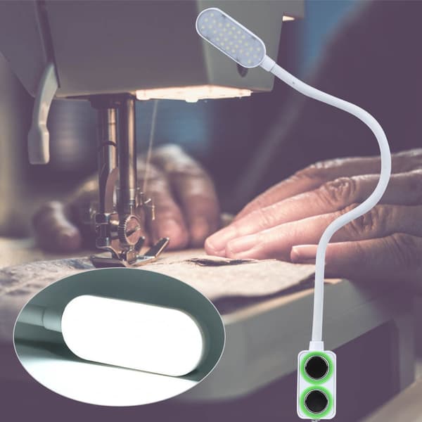 Sewing Machine Lamp Strong Lamp 3 Levels Touch Adjustment Gooseneck Lamp (White)