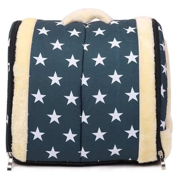 Soft Warm Star Patterned 2-in-1 Pet Bed Non-Slip Dog Cat Bed Foldable Soft Comfortable Sleeping Bag Mat Cushions