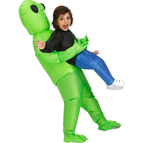 （Voksen alien 160 til 190 cm）Decalare oppustelig alien kostume til voksne, alien sjove blow up kostumer, oppustelig Halloween