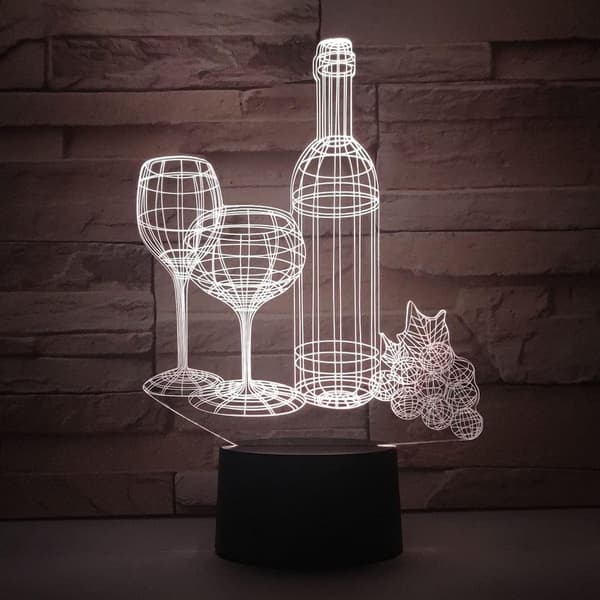 Wine Glass Shaped Night Light, 16 Colors with Remote Control and Smart Touch
