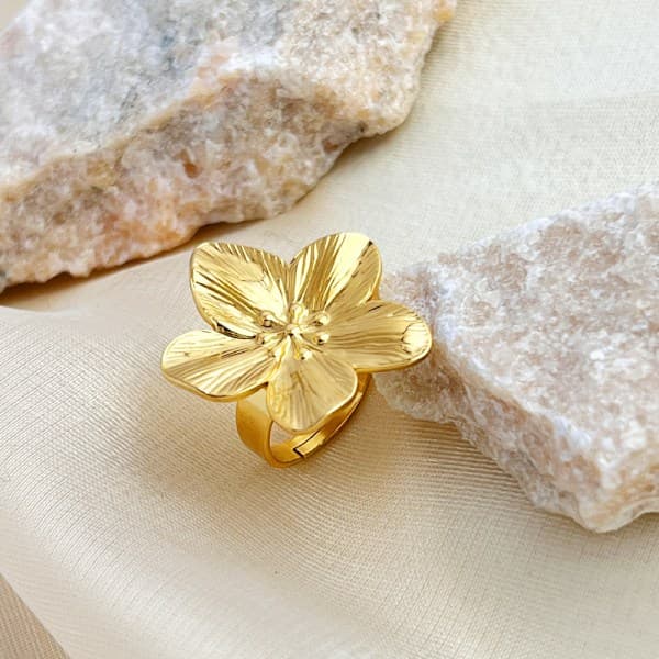 Blomma Åpen Ring Romantisk Fingerring Mote Justerbar