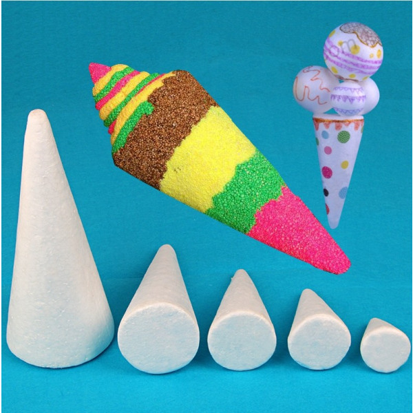 Creative Cone Modeling Styrofoam Styrofoam Materiale DIY Styrofoam Foam Crafts-15cm