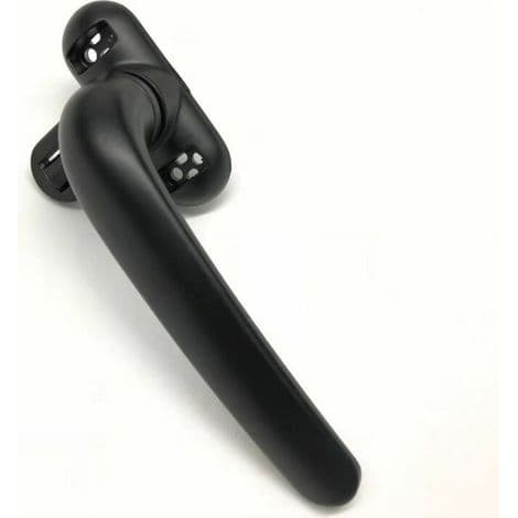 Lockable handle for door and window, window lock in black, Starlight brand.