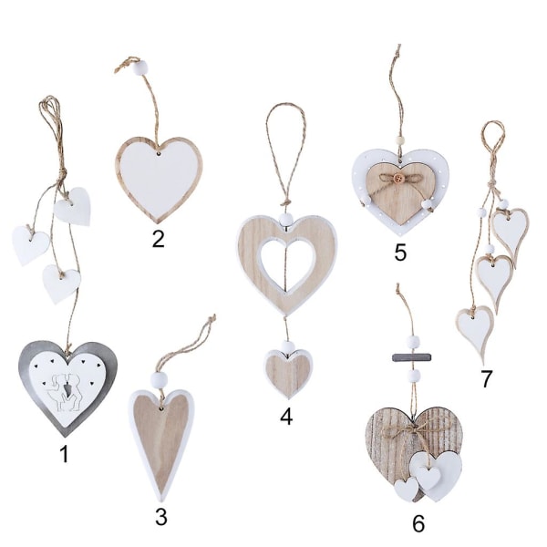 Wooden Heart anheng DIY Wooden Craft hengende ornament bryllup Valentinsdag