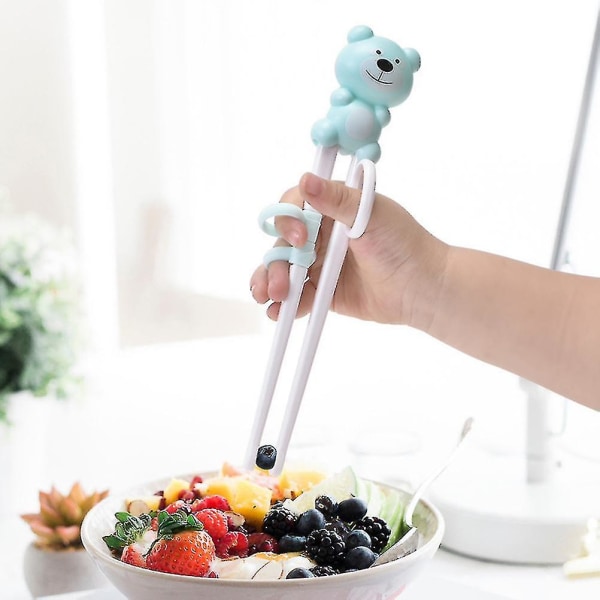 2 Par Cartoon-Barn Chopsticks för Barn att Träna med, Babyträningsporslin