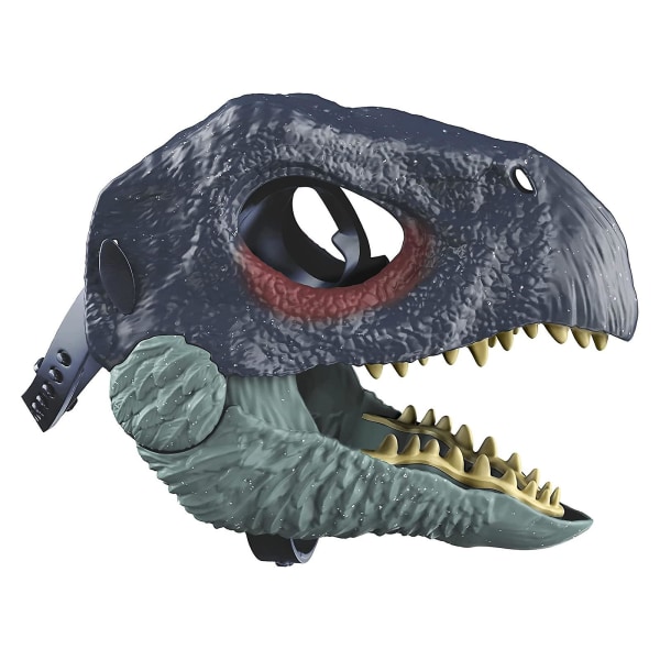 Jurassic Dinosaur Mask med åpne kjeveøyne og neseåpning og sikkerhetsbelte