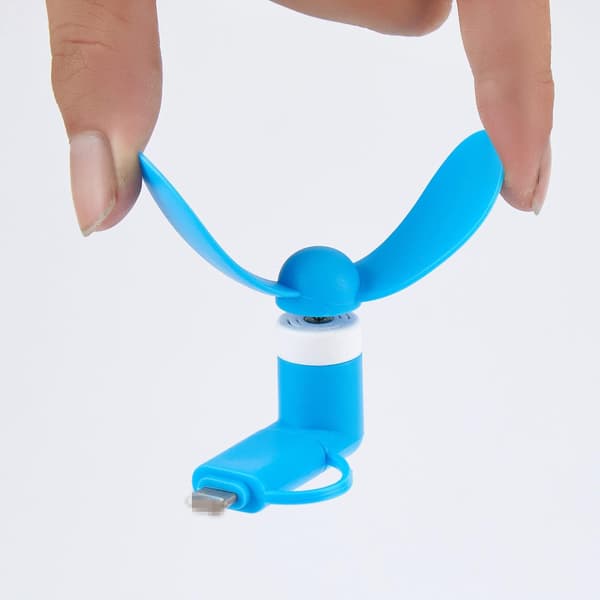 Mini Telefonventilator - Farverig og Kraftfuld 2-i-1 Ventilator Kompatibel med