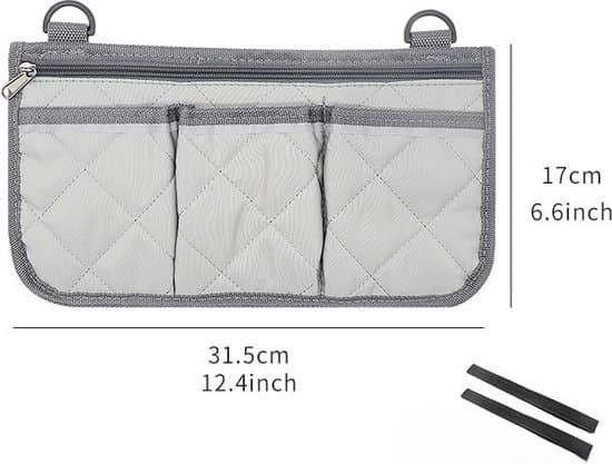 Wheelchair Side Bag, Reflective, with Hanging Hooks, 32.5*18cm, Dark Blue