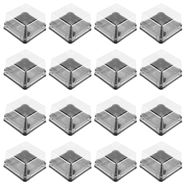 1 Set 100 st Plast 100g Fyrkantig Förpackningslåda för Äggulepuffar Månkakelåda Svart 7.8x7.8x4cm