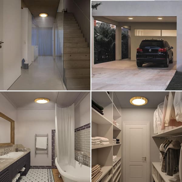 Battery-powered LED ceiling light with automatic motion sensor, smart body sensor ceiling lights, motion-detecting magnetic ceiling light