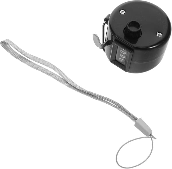 Handheld Dual-Function Mechanical Pitch Counter Black Mini Clicker