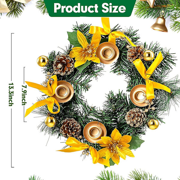 Jul Adventskrans I Nål Med Advents Crouts Tall Pottoles Ring Ring Bord Julbord Bordsdekoration Diameter Diameter 36 Cm Dor