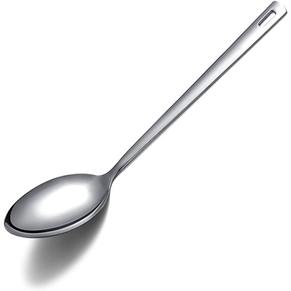 Kogningsske, Rustfrit Stål Solid Serveringsske, Penslingsske, Ske Til Madlavning, Køkkenske Non-Stick Og Varmebestandig