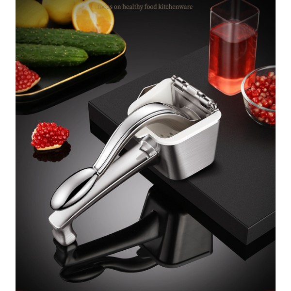 Citronpresser i Rustfrit Stål, Manuel Saftpresser til Citrusfrugter, Lime, Appelsin, Robust Ergonomisk Håndtag, Arbejdsbesparende