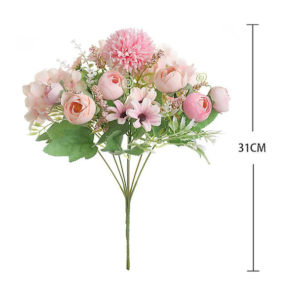 Högkvalitativa Färgglada Te Knoppar Hem Fotografering Bröllop, Inredning Hotell Lobby Scen Layout, Vacker Rayon Konstgjord Blomma Bröllop Alla Hjärtans Dag