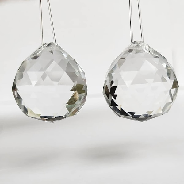 20-pack 20mm Transparent Hängande Kristallkula Prisma Feng Shui Kula Kristallglaskula Hänge Regnbågsmakare för Fönster Solfångare