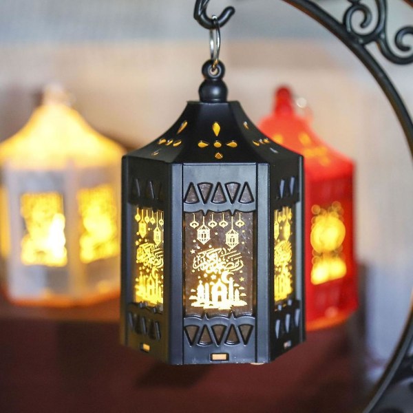 Svart Dekorativ lykta Marockansk stil Vindlampa Hemma Trädgård UtomhusSvart