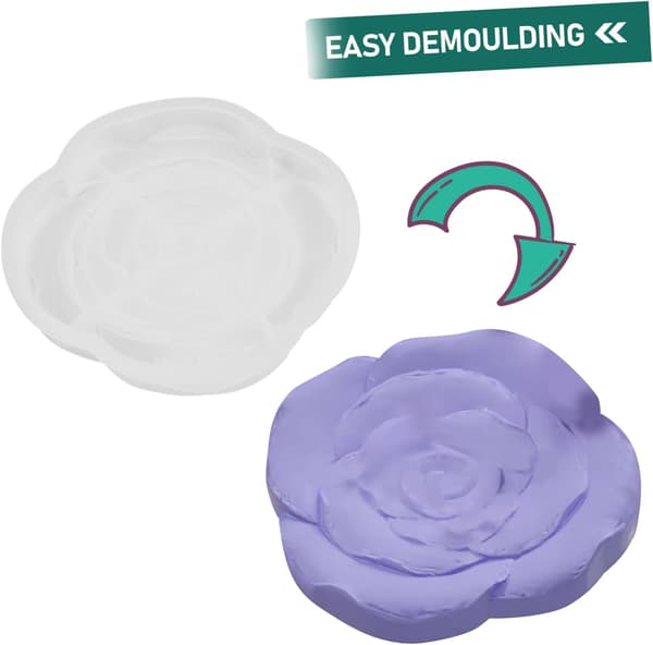 Håndværk Silikoneforme 2 stk. Resin Form Kit Rosenmønster Coaster Silikoneforme