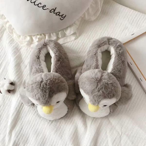 Pingvin Plys Tøfler Sko Fluffy Bløde Til