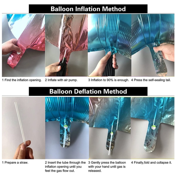 Aluminiumfolie 40 tums helium digitala dekorationer för baby shower födelsedagsfolieballonger （0）