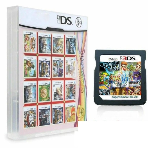 208 I 1 Serie Samling Klassiskt Spel Videokassett Konsolkort Engelska