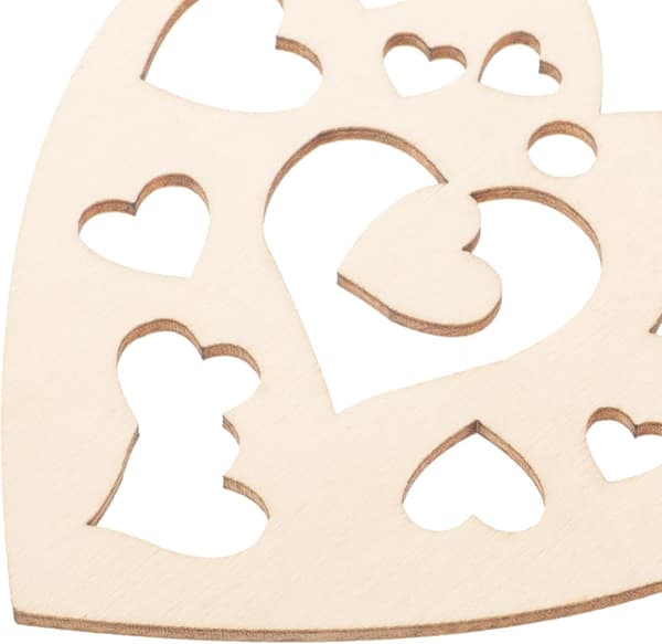 80 Pieces Heart Shaped Wood Slices for DIY Crafts with String for Valentine's Day