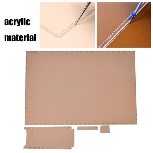Leather Template Set Transparent Acrylic DIY Leather Handbag Wallet Craft Tool