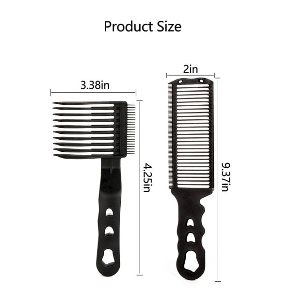 2-osainen parturi-kampaussetti: Fade-kampa, hiusten leikkauskampa, kaareva kampa