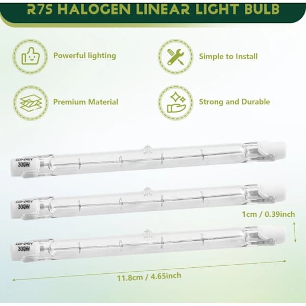 5-pack R7S 118mm 300W 230V R7S Halogen Linear Bulb Dimmable Lamp for Landscape Lighting Construction Work