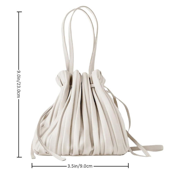 Sommer Crossbody Tasker Snøre Crossbody Tasker Snøre Pu Taske Snøre Håndtasker Pu Læder Tote Tasker Hvid23X23X9cm