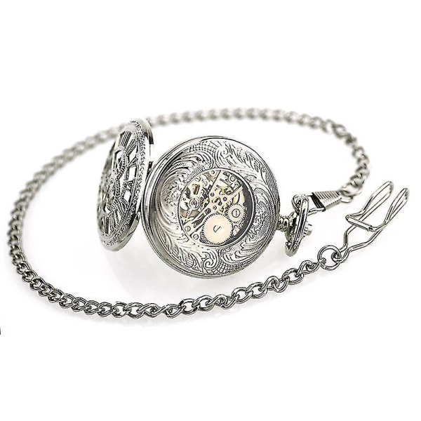 Mekaaninen taskukello Steampunk-taskukellot Retro-luuston riipus taskukello Kulta taskukello Taskukello