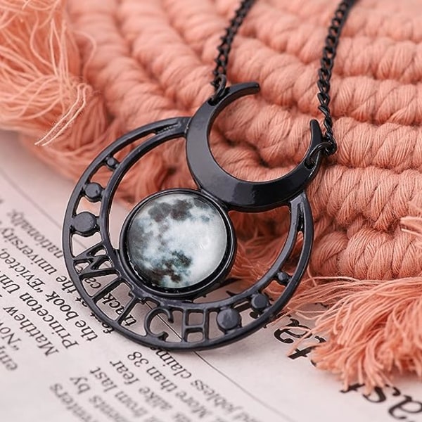 Demon Witch Black Moon Halsband Triple Moon Goddess hängsmycke gåva för män  och kvinnor ab1d | Fyndiq