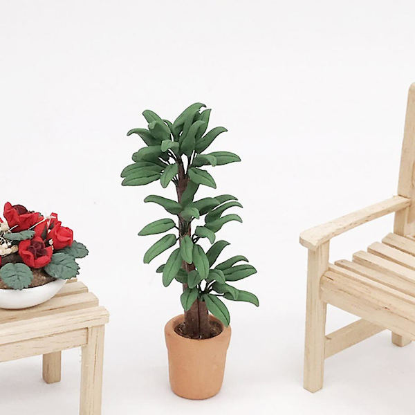 Mini Hus Simulerings-plante Mini Potteplante Model Miniature Grønt Ornament 9X1.5X1.5CM
