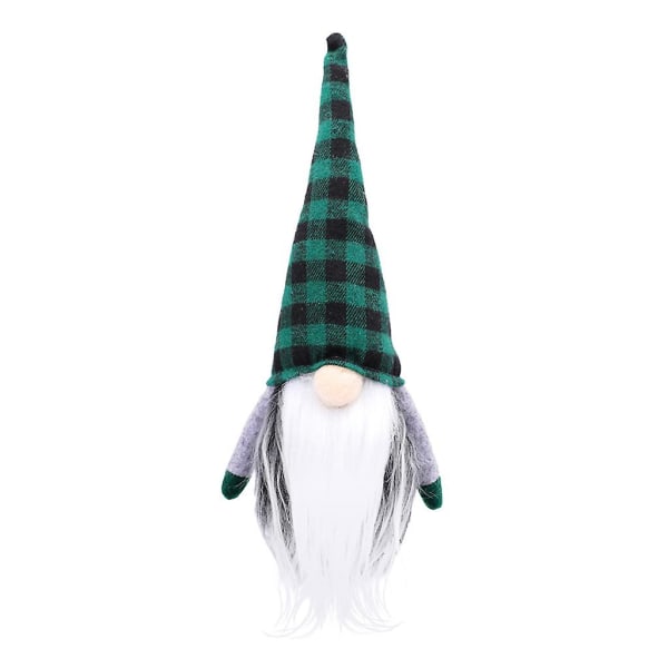 Svart 2Tied Skjegg Nisse Håndlaget Svensk Tomte Julenisse Dukke Figur Leke Ornament BorddekorasjonSvart 2